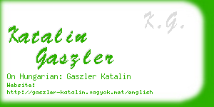 katalin gaszler business card